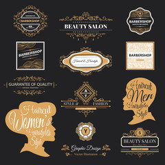  barber shop labels and logos