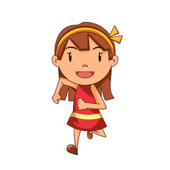 Girl running front view