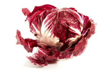 Obraz premium red radicchio cabbage on white background