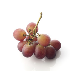  Red grapes on white background shot in studio.