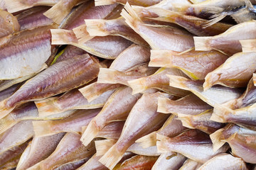 Sun dried fish before cooking sell in the market