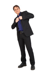 handsome man doing different expressions in different sets of clothes: posing