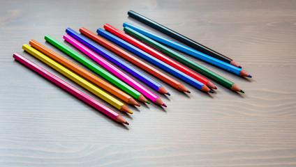 Colored pencils and white paper