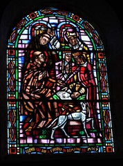 Le don de Clovis - Vitrail Moderne - La Chapelle Saint-Mesmin, Vallée de la Loire, France