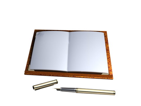 libro aperto con stilografica