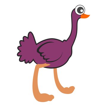 Funny purple ostrich 
