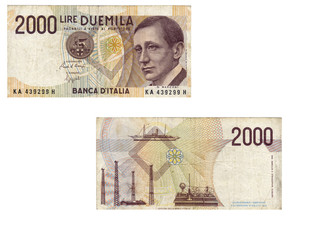 banconota da 2000 lire della Banca d'Italia