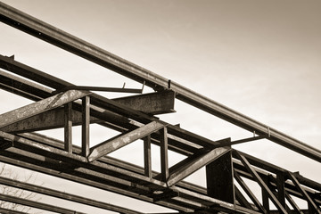 Old steel structure - sepia toned image