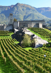 Ancient fortifications in Bellinzona, Switzerland
