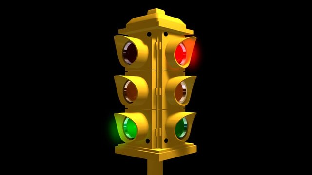 Semaforo lampeggiante giallo