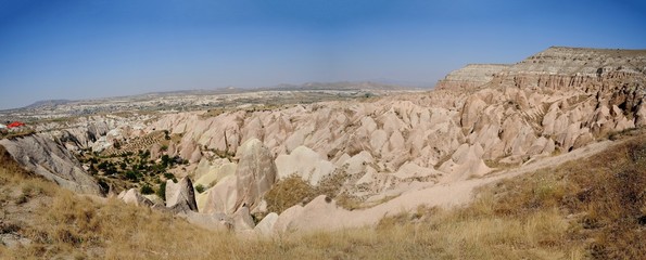 Fototapeta na wymiar Red Valley area in Goreme Panorama Cappadocia Turkey