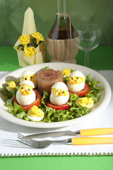 spirit boiled eggs made ​​with chicken meat