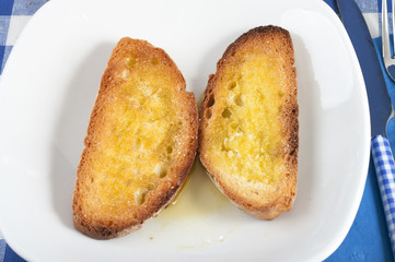 bruschetta garlic and extra virgin olive oil