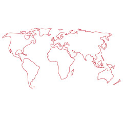 Contur of Vector World Map