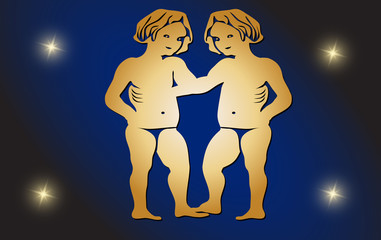 Obraz na płótnie Canvas zodiac sign of the twins