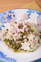 rice with asparagus and cheese