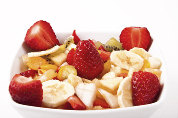 fruit salad with chunks of fruit and yogurt