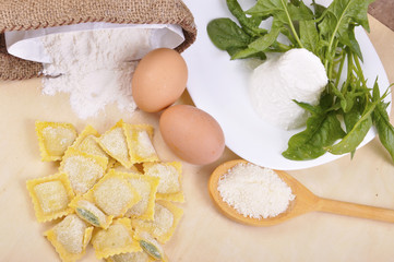 Ravioli with ricotta and spinach