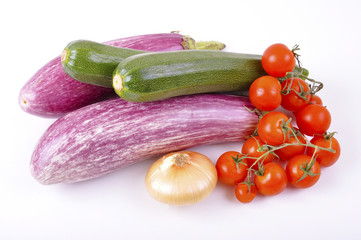 eggplant and zucchini cherry tomatoes