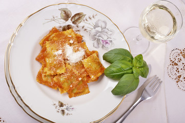 Ravioli with ricotta and spinach
