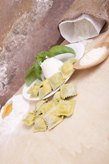 Ravioli with ricotta and basil
