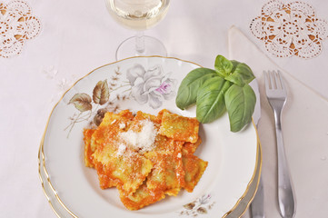 Ravioli with ricotta and spinach