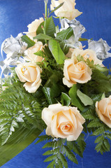 Bouquet of roses and silver salmon