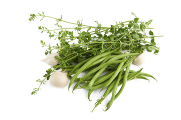 green beans with mint and garlic