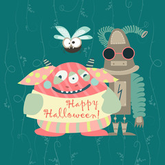 Cute colorful monsters