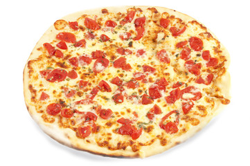 Various flavors of pizza