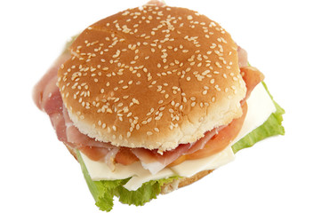 Sandwich stuffed with sesame seeds