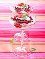 Strawberry and cream trifle
