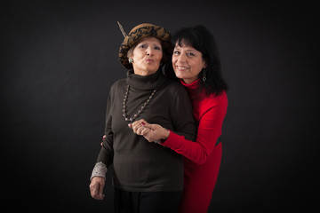 Beautiful women doing different expressions in different sets of clothes: posing