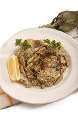 perch with gourmet artichokes