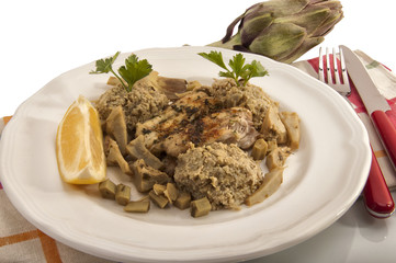 perch with gourmet artichokes
