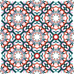 Seamless vector geometric abstract pattern. Creative round