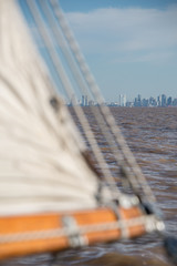Obraz premium Sailing Buenos Aires City, cityscape. South American Adventure.