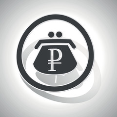 Rouble purse sign sticker, curved