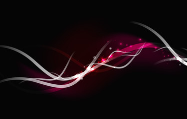 Glowing flowing waves and stars in dark space