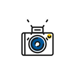 Color line icon for flat design. Camera, photo