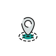 Color line icon for flat design. Map tag