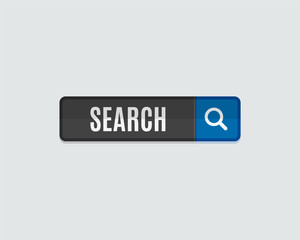 Search web button flat design. Template for website