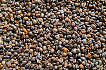 Fresh coffee beans, selective focus