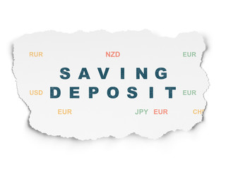 Currency concept: Saving Deposit on Torn Paper background