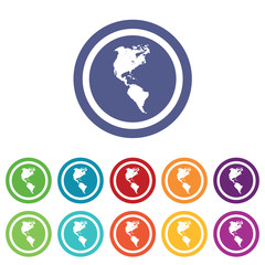 American continents signs colored set