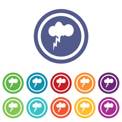 Thunderbolt signs colored set