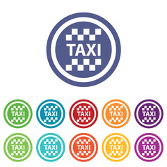 Taxi signs colored set