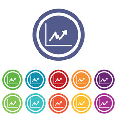 Rising graphic signs colored set