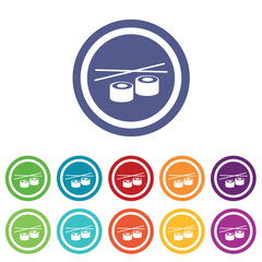 Sushi signs colored set