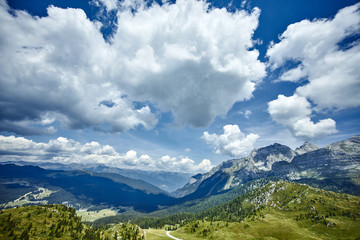mountains with clouds in the sky